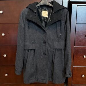 Pins & Needles Charcoal Hooded Wool Trench Coat
